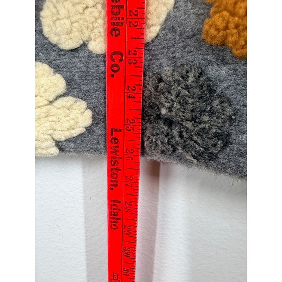 Shana 3D Floral Applique Kimono Jacket Cardigan Gray Black Orange Women's M - Picture 7 of 8